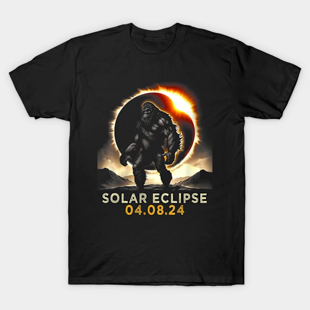 Bigfoot Total Solar Eclipse 4.08.2024 T-Shirt by marchizano